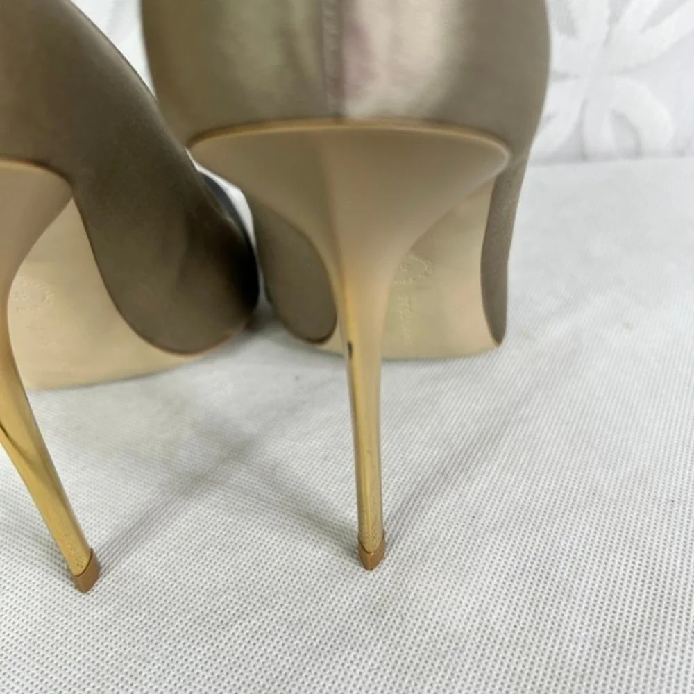 Stella McCartney Two‎ Colors Satin Pumps Golden Metallic Size 9